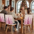 thumbnail image 5 of Pink Christmas Tree Chair Covers Set of 4 Xmas Pine Tree Gold Winter Snowflakes Chair Back Covers Stretch Removable Washable Slipcovers Protector for Dining Room Kitchen Party Decor, 5 of 5