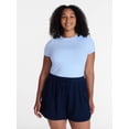 thumbnail image 2 of Time and Tru Women's Slim Fit Crewneck Tee with Short Sleeves, Sizes XS-XXXL, 2 of 6