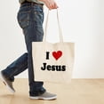 thumbnail image 4 of CafePress - I Love Jesus Tote Bag - Unisex Canvas Tote Bag, Beige, 1-Piece, 4 of 7