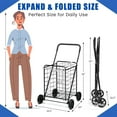 thumbnail image 4 of IRONMAX Grocery Shopping Cart, Foldable Heavy Duty Utility Cart w/Large Wheels for Easy Installation and Removal, Lightweight Trolley Cart for Grocery Laundry Luggage, 4 of 7