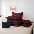 thumbnail image 6 of Homewish Geometric Plaid Bedding Comforter Set 7pcs for Adults Boys Girls,Building Blocks Queen Bedding Sets Super Cozy,Abstract Grid Checkered Queen Sheet Sets,Super Cozy Room Decor,Reversible, 6 of 8
