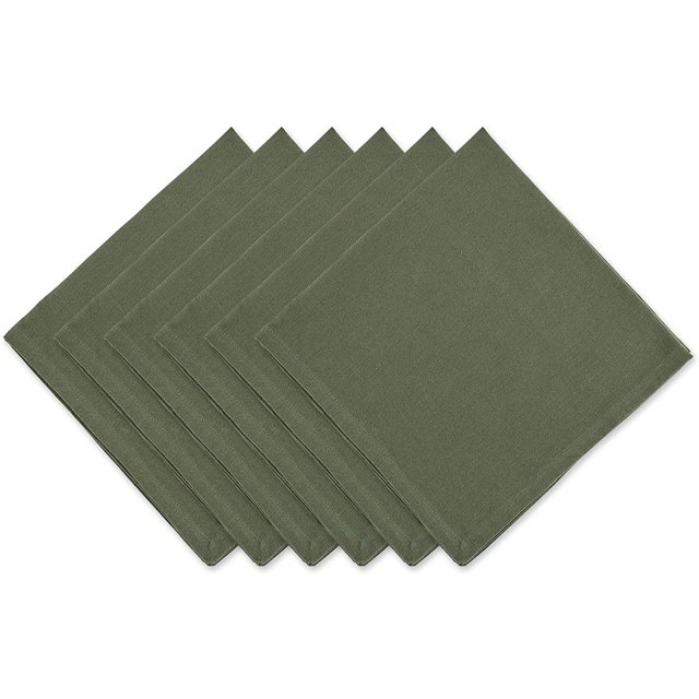 DII Solid Napkin Set Collection, 20x20, Artichoke, 6 Piece
