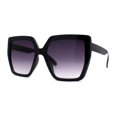 thumbnail image 3 of Womens Oversize Angular Butterfly Plastic Fashion Sunglasses Black Smoke, 3 of 4