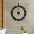 thumbnail image 3 of Reloj de pared con engranaje mecánico de 20 pulgadas, reloj decorativo Simple europeo silencioso de Metal para dormitorio, hogar, oficina, casa, , negro 50cmx59cm mayimx reloj de pared, 3 of 8