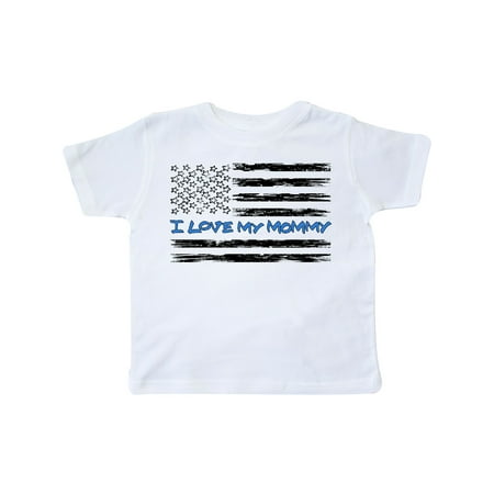 

Inktastic I Love my Mommy- Police Officer Distressed Flag Gift Toddler Boy or Toddler Girl T-Shirt