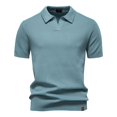 thumbnail image 1 of pstuiky camisetas camisas para hombre, Suéter informal de manga corta con cuello vuelto, cómodo y liso para hombre camisetas de hombre s, 1 of 4