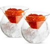 Kook Glass Caviar Chiller Dish and Martini Glass, 5 oz, Set of 2