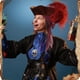 thumbnail image 3 of Halloween costume party cosplay Caribbean female male pirate adult Jack Captain triangular headscarf belt, 3 of 5