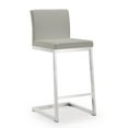 thumbnail image 2 of TOV Furniture Parma Light Grey Vegan Leather Counter Stool with Silver Legs - Set of 2, 2 of 9