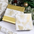 thumbnail image 3 of Reversible Christmas Wrapping Paper - 17 Inch X 33 Feet (46.7 sq. ft. ttl.) - Vintage Gold Holly Design Perfect for Xmas, Party, Holiday Gift Wrap, 3 of 14