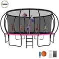 thumbnail image 1 of YORIN Trampoline pour 10 Enfants, Trampoline de 16 Pi pour Adultes avec Filet de Protection, Panier de Basketball, Échelle, Capacité de Poids de 1500 Lb, Trampoline Récréatif Extérieur, Trampoline Robuste, 1 of 7