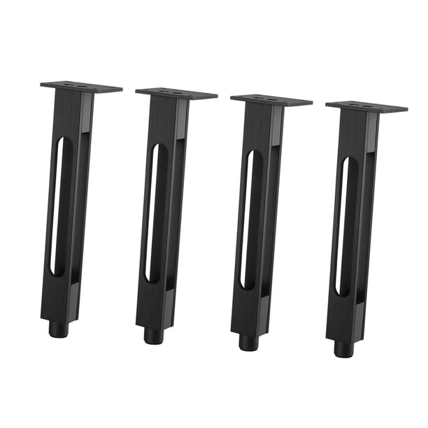 4 piezas de soportes para patas de muebles y sofás Negro 25cm