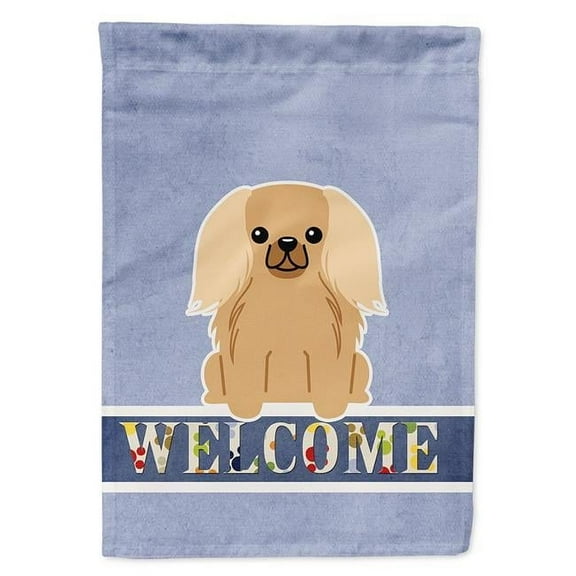 Carolines Treasures BB5685GF Pekingnese Fawn Sable Welcome Garden Size Flag