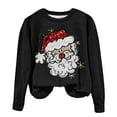 thumbnail image 2 of Cyber· Monday Clearance Clearance Christmas Clothes Under $5.00 Kids Fayshow0 Women'S Four Seasons Christmas Print Pullover Thin Sweater Long Sleeve Round Neck Top/Shirt, 2 of 3