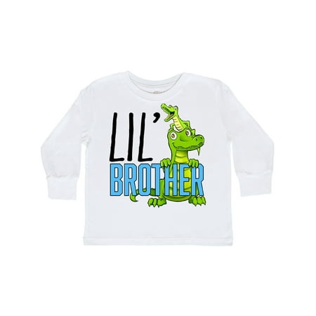 

Inktastic Lil Brother with Cute Green Alligators Gift Toddler Boy or Toddler Girl Long Sleeve T-Shirt