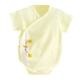 thumbnail image 1 of Gibobby Blusas Holgada Verano niño pequeño patrón de dibujos animados Color sólido transpirable Onesie Casual adecuado para 1 a 12 meses （Amarillo， 9-12Meses), 1 of 5