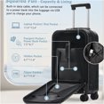 thumbnail image 5 of JERFIT 3-Piece Hardside Luggage Set with Front Opening, USB Charging Port, TSA Lock & Spinner Wheels, Expandable Suitcase Set in Black, 5 of 10