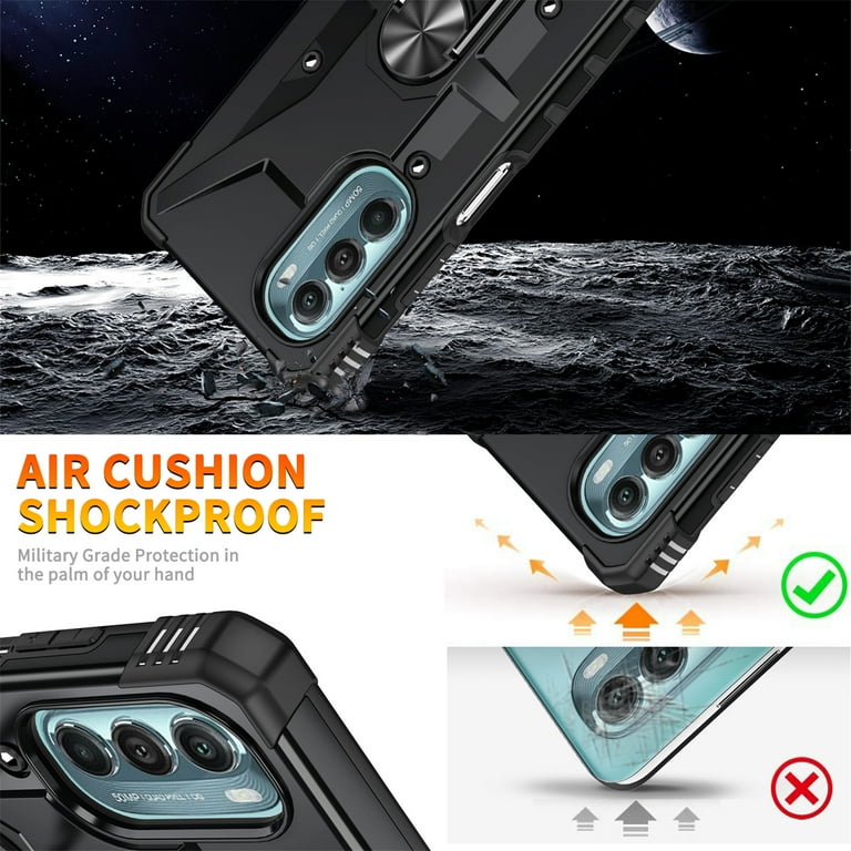 Motorola Moto G Stylus 2020 Case, Dual Layers [Combo Holster] And Built-In Kickstand Hybird Shockproof And Circlemalls Stylus Pen Black