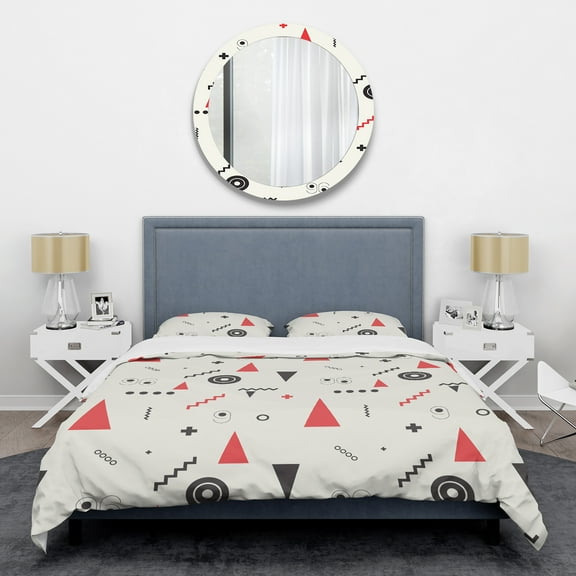 Designart 'Triangular Retro Design III' Mid-Century Modern Duvet Cover Set