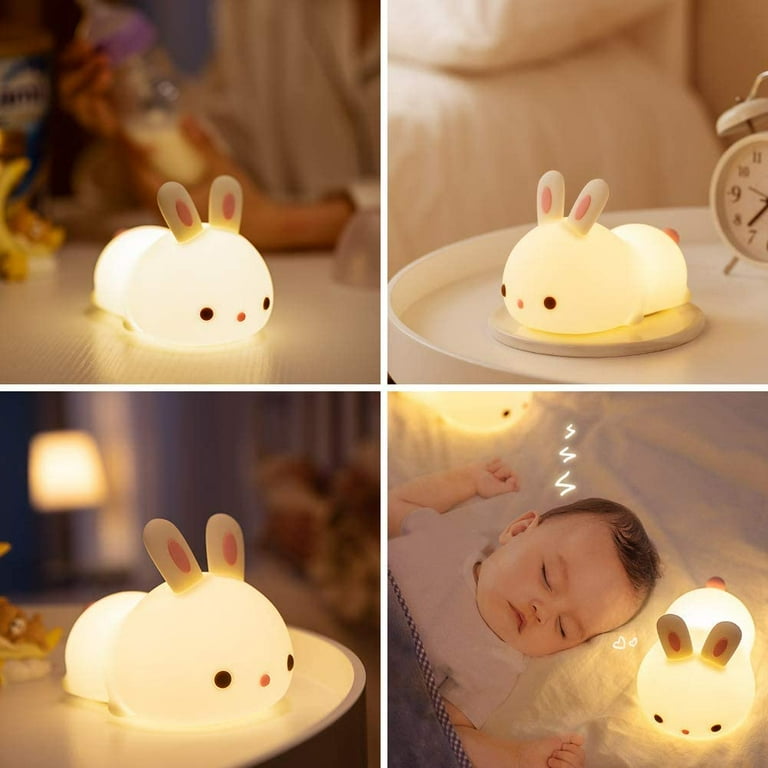 Kids Night Light,Baby Girl Rabbit Night Light,Portable Electric