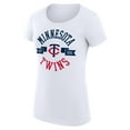 thumbnail image 2 of Women's G-III 4Her by Carl Banks White Minnesota Twins Super-Slim Fit Lightweight City Graphic T-Shirt, 2 of 5