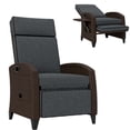 thumbnail image 1 of Outsunny Outdoor Recliner Chair with Adjustable Backrest, Cushion, Dark Grey, 1 of 10