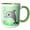 Green/White, variant on 3drose, Cute Grey Dolphin Green Ocean, 15oz Two-tone Red Mug
