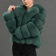 thumbnail image 2 of ATOYSOY Winter Coats for Women Warm Thick Fauxfluffy Cropped Jackets Fashion Open Front Long Sleeve Cardigans Wedding Guest Winter Green L, 2 of 5