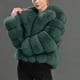 thumbnail image 1 of Chaquetas y abrigos casuales de manga larga sin capucha para mujer, de talla grande, de invierno, cálidos, holgados, con cuello alto, de felpa y pelo, de poliéster., 1 of 5