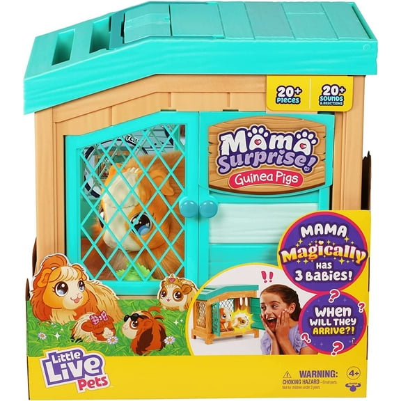 Mama Surprise | Soft, Interactive Mama Guinea Pig and her Hutch, and her 3 Surprise Babies, 20  Sounds & Reactions, Toys for Kids Ages 4 