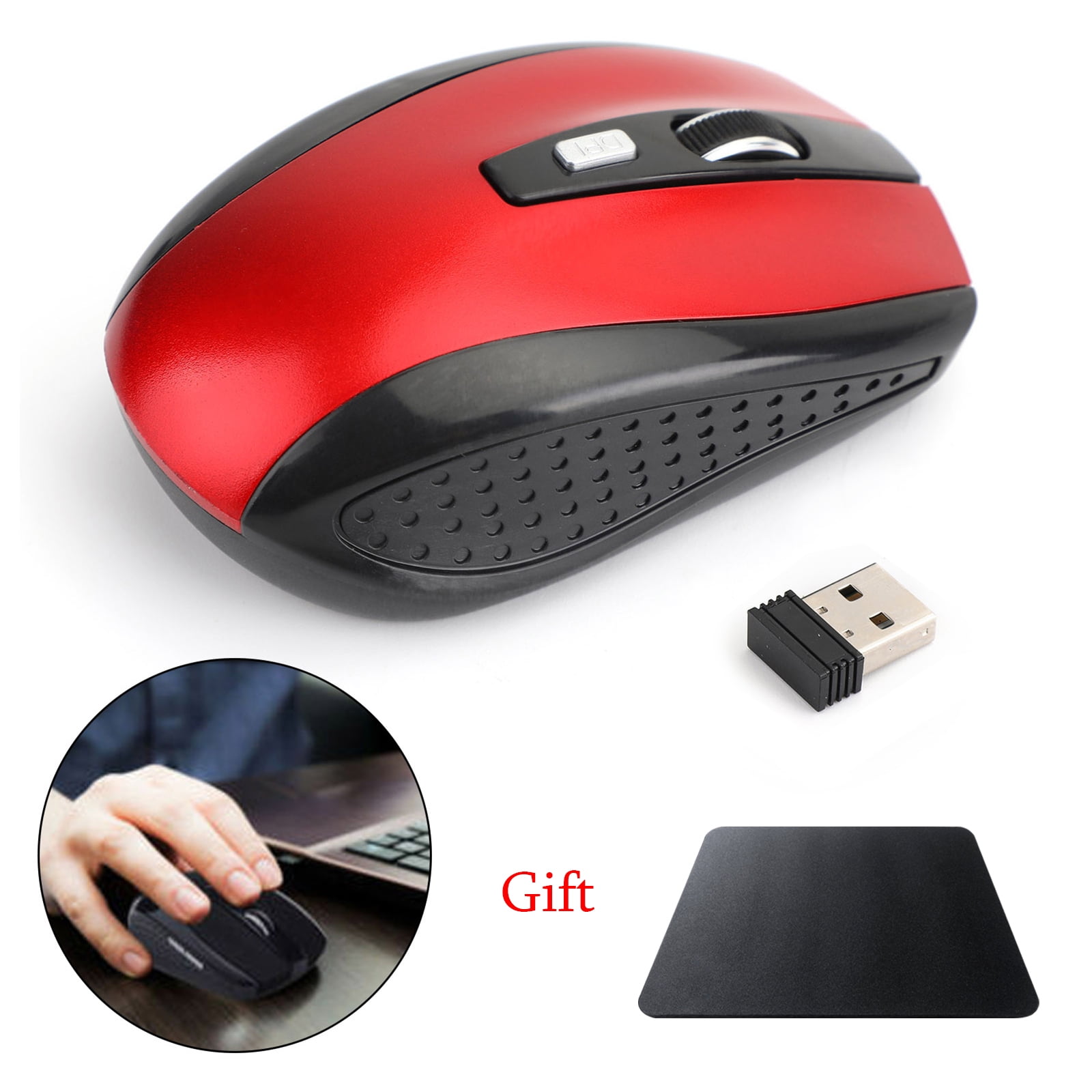 2.4GHz Wireless Optical Gaming Mouse Cordless Mice USB Receiver for PC Laptop 