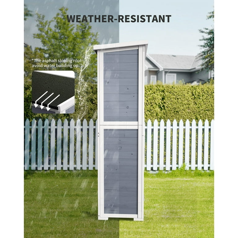 Waterproof Outdoor Storage Cabinet with Lockable Double Doors