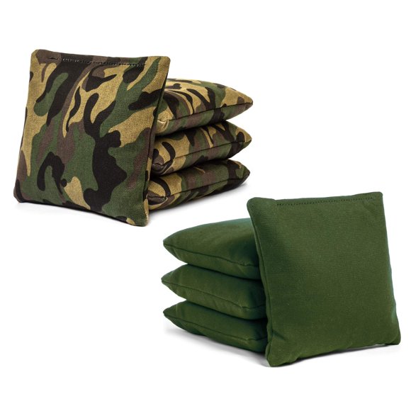 Tailgating Pros Sacs à Trous de Maïs - 8 Sacs à Trous de Maïs de Taille Réglementaire - Plus de 23 Options de Couleurs (Camo Vert/vert Chasseur)