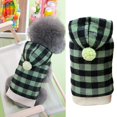 thumbnail image 5 of Hobeauty Pet Cotton Coat Plaid Dog Hoodie Sweater Winter Pet Sweater with Hood for Small Dogs Cats Indoor Outdoor Pet Clothing, 5 of 8