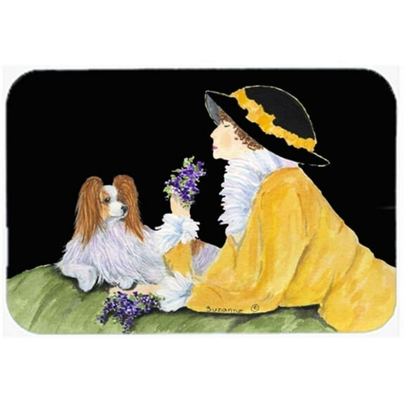 Carolines Treasures SS8633LCB Papillon Glass Cutting Board Large, 12H x 16W, multicolor