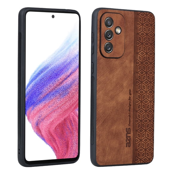 for Samsung Galaxy A13 5G Case, PU Lether Anti-Slip Shockproof Silicone TPU Bumper Lightweight All-inclusive Business Drop Protective Phone Case Cover for Samsung A13 5G 6.5" 2021, Brown