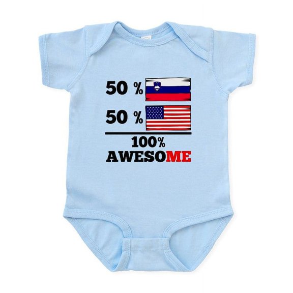 CafePress - Half Slovenian Half American Body Suit - Baby Light Bodysuit, Size Newborn - 24 Months