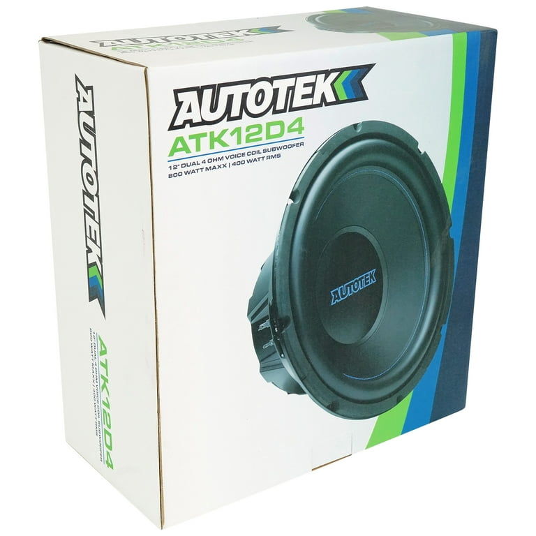 Autotek ATK12D4 ATK Series 12-Inch 800-Watt Dual-Voice-Coil Dual-4-Ohm  Subwoofer