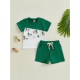 thumbnail image 4 of Baby Toddler Boy Duck Outfit 3 6 12 18 24 Months 2T 3T 4T 5T Contrast Short Sleeve T-shirts Solid Elastic Waist Shorts 2 Piece Summer Clothes Set, 4 of 9