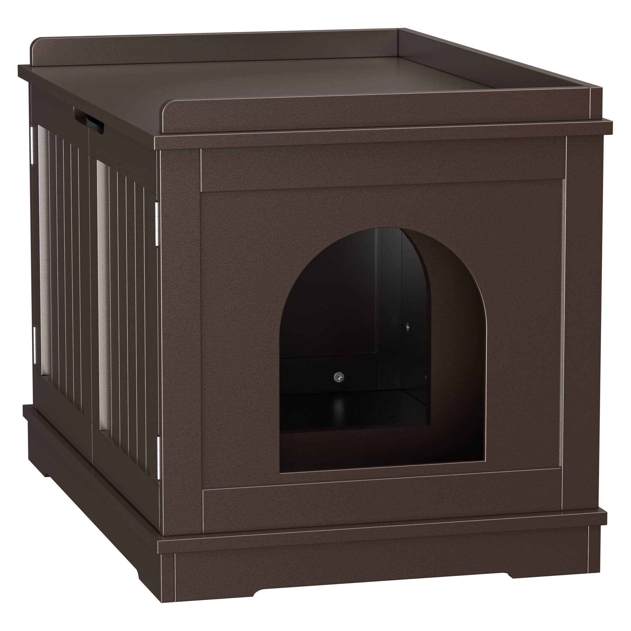 ZENY Double Door Cat Washroom Hidden Cat Litter Box Enclosure Storage Cabinet MDF Frame Pet Cat House, Brown