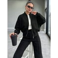 thumbnail image 5 of Lounge Sets for Women Sweatsuit 2 Piece Outfits Sweatshirt Wide Leg Sweatpant Tracksuit Matching Set Black XXL, 5 of 10