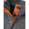 thumbnail image 4 of Mens Button Mock Neck Sweatshirts Long Sleeve Shirts Casual Color Block Checkered Pullover Breathable Basic Athletic Workout Sweatshirt Tops, 4 of 8