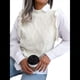 thumbnail image 2 of Suéter Sin Mangas con Volantes para Mujer, Cuello Redondo, Tejido de Punto, para Verano L, 2 of 10