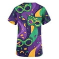 thumbnail image 4 of SwiftWear Scrubs for Women, Mardi Gras Fashion Holiday Work Uniform Carnival T-Shirts Short Sleeve V-Neck Scrub Tops Purple, 4 of 5