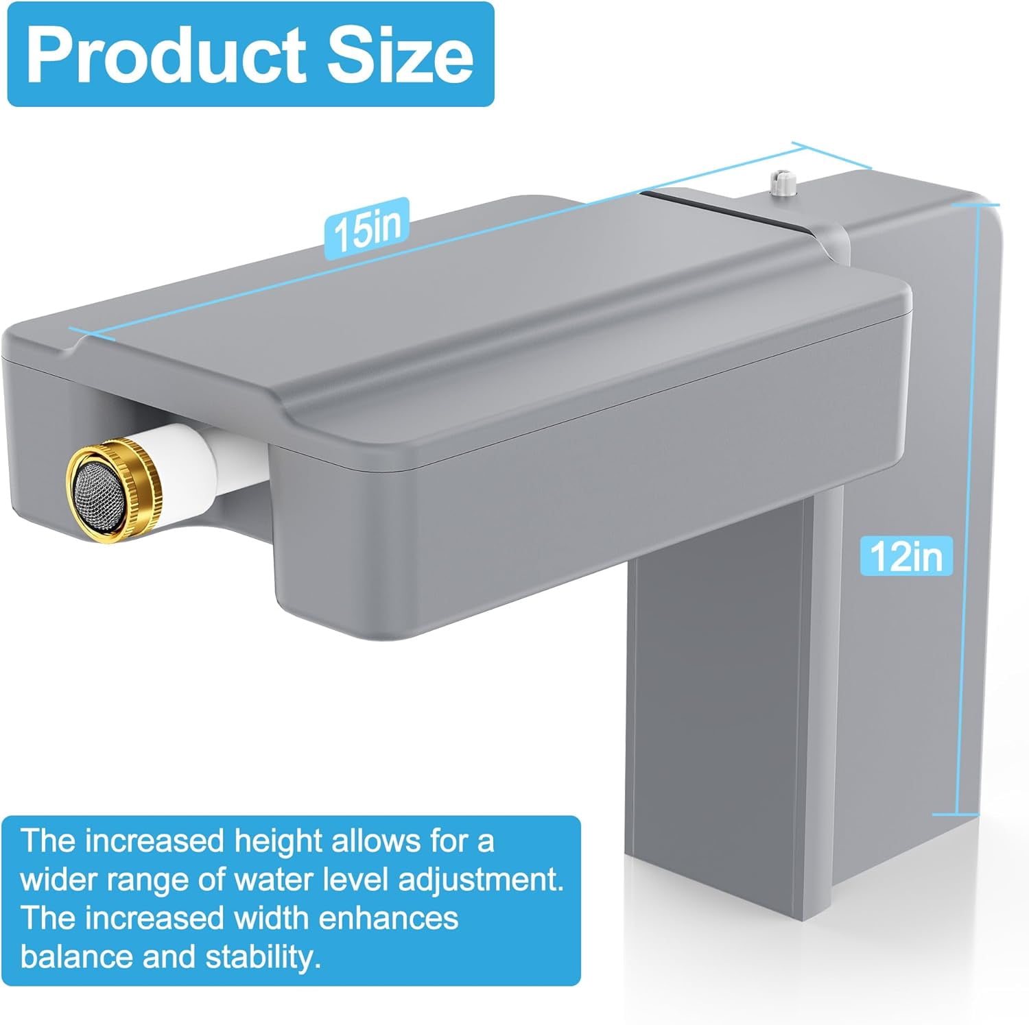 Automatic Pool Filler - Universal Pool Water Leveler Auto Fill with Adjustable Float Valve for In-Ground & Above Ground Pools, Ponds, Spas (Gray)