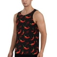 thumbnail image 2 of Gukieu Red Hot Chili Print Men's Quick Dry Fitness Vest, Round Neck Sleeveless Fitness Bodybuilding Top-XX-Large, 2 of 7