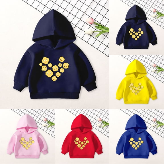 Ulanda Toddler Unisex Baby Hooded Sweatshirt Boys Girls Winter Hoodies Autumn Solid Pullover Pockets Jumper Outfits (Yellow, 3-4 Years)