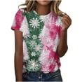 thumbnail image 3 of Craaazy Women's Shirts Christmas Printed Crew Neck Short Sleeved Top Gifts, 3 of 5