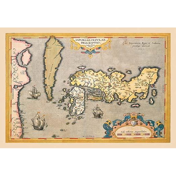 Map of Japan-Fine Art Canvas Print (20" x 30")