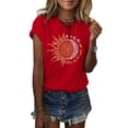 thumbnail image 2 of Langwyqu Short Sleeve Moon Printed Women Casual T-Shirt Summer Female Tops, 2 of 4